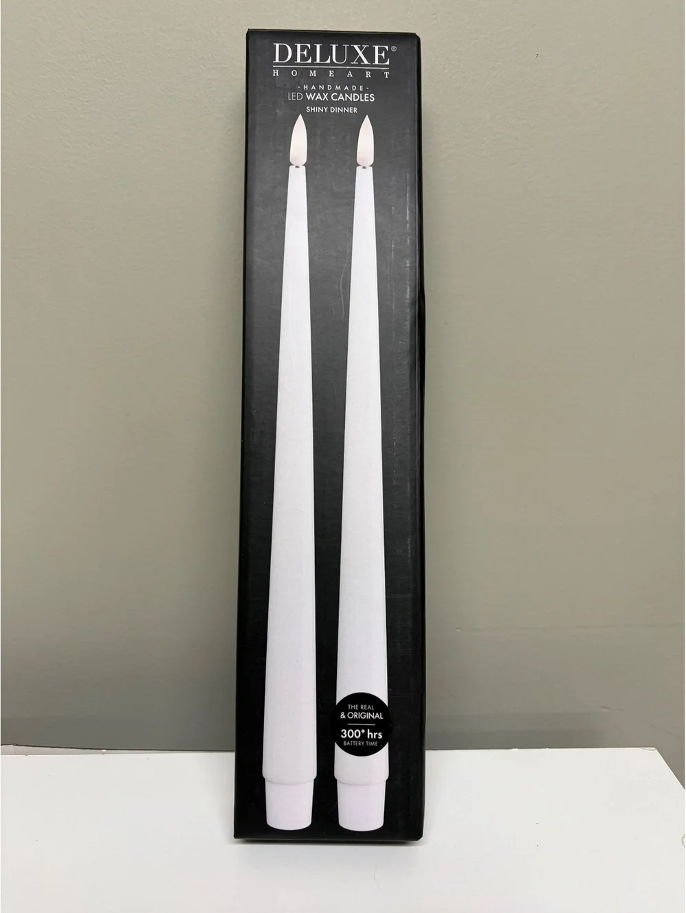 Deluxe Homeart Shiny Dinner LED Candles White 11